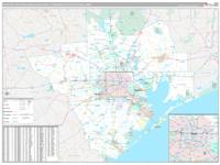 Houston the Woodlands Sugar Land Metro Area Wall Map